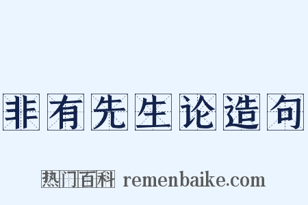 非有先生论造句是什么意思的图片